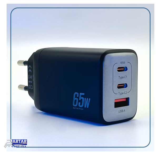 شارژر دیواری 65 وات وونک مدل PD-65W به همراه کابل USB-C