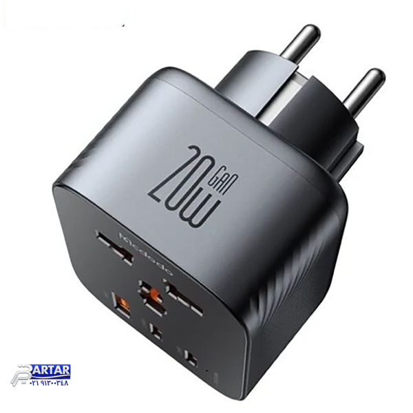 تبدیل پریز برق چندکاره و شارژر دیواری تایپ‌سی و USB مک‌دودو CP-0750
