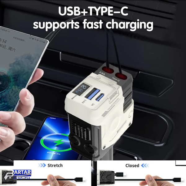 شارژر فندکی 120 وات کد 4in1 - تصویر 3