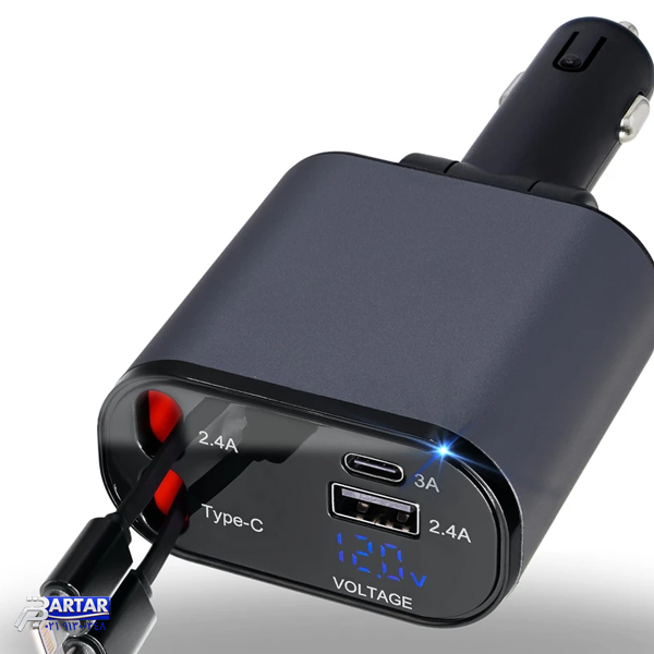 شارژر فندکی 120 وات مدل 4IN1