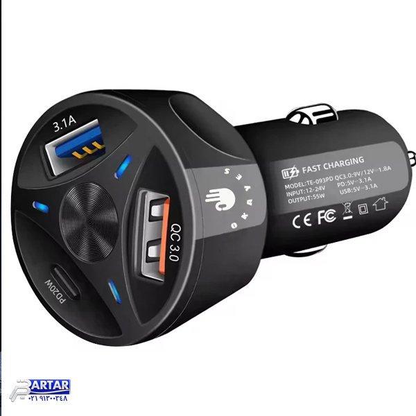 شارژر فندکی 38 وات اکی یس مدل PD1QC3USB200